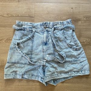 Banana Republic paper bag denim shorts